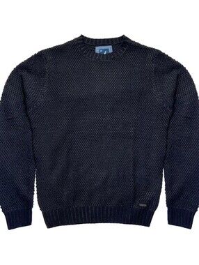 NWT Kangol Men's Dark Navy Textured Crewneck Sweater Medium